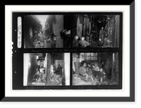 Scenes in tenements of slums of Tokyo, Honjo Ward; two families in tunnel tenements; one family in three mat room, Vintage Print
