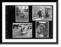 Woman with carrying pack on back, child standing on hands, man drying cloth, and woman with umbrella, Japan, Vintage Print