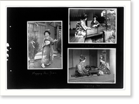 Happy New Year, Washing"(?) hands, playing "Go"", Historic Print