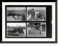 Harvesting rice; stripping kernelheads; drying harvested plants; part of threshing process, Historic Print