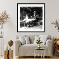 Chimpanzee seated at table with bottle and glass at the National Zoo, Washington, D.C, Antique Wall Art