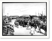 The casket on the caisson, followed by his horse with empty saddle, Antique Print
