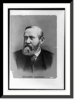 Historic Framed Print, [Benjamin Harrison, head-and-shoulders portrait, facing slightly left],  17-7/8" x 21-7/8"