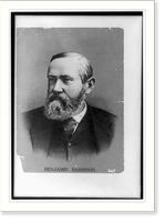 Historic Framed Print, [Benjamin Harrison, head-and-shoulders portrait, facing slightly left],  17-7/8" x 21-7/8"