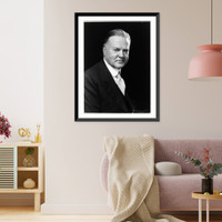 Historic Framed Print, [Herbert Hoover, head-and-shoulders portrait, facing slightly right].Underwood & Underwood, Washington.,  17-7/8" x 21-7/8"