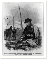 Rebel telegraph operator near Egypt, on the Mississippi Central R.R, Vintage Print