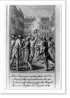 Die Americaner wiedersetzen sich der Stempel-Acte, und verbrennen das aus England nach America gesandte Stempel-Papier zu Boston, im August 1764.D. Chodowiecki del. et sculp. Classic Wall Art Print