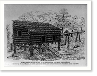 Historic Framed Print, First Grist Mill built in Washington Co. Tenn,  17-7/8" x 21-7/8"