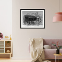 Historic Framed Print, First Grist Mill built in Washington Co. Tenn,  17-7/8" x 21-7/8"