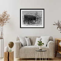 Historic Framed Print, First Grist Mill built in Washington Co. Tenn,  17-7/8" x 21-7/8"