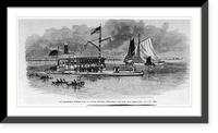 The President's funeral car, on a steam lighter, approacing New York, from Jersey City April 24, 1865, Vintage Wall Art