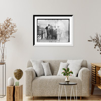 Historic Framed Print, Penn. R.R. men talk strike,  17-7/8" x 21-7/8"