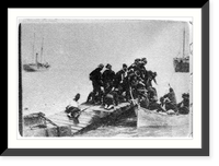 Wounded soldiers embarking in row boats, Spanish American War scene Classic, Antique Print