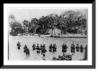 Landing of U.S. troops near Santiago, Spanish-American War scene, Vintage Print