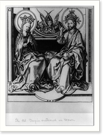 Christ blessing the Virgin.M+S monogram, Vintage Print