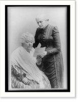 Elizabeth Cady Stanton, seated, and Susan B. Anthony, standing, three-quarter length portrait Classic, Historic Print