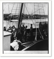 Czar Nicholas II escorting his German visitors from Peterhof, 1897, Antique Poster