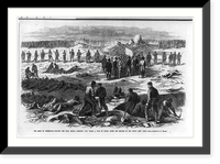 The seige of Petersburg - Burying the dead before Cemetery Hill under a flag of truce after the repulse of the Ninth Army Corps, Vintage Poster