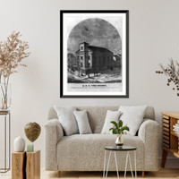 Historic Framed Print, A.M.E. Zion Church, corner of West Tenth and Bleecker Street, New York City,  17-7/8" x 21-7/8"