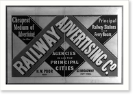 Railway Advertising Co., Cheapest Medium of Advertising in the Principal Railway Stations and Ferry Boats, Vintage Print