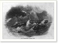 Historic Framed Print, The President" steam ship",  17-7/8" x 21-7/8"