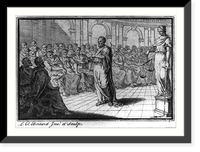 Black & White Photo - Socrates standing before seated group of men