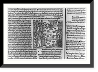 Dante Alighieri, 1265-1321 - illus. from Divine Comedy: Dante & Virgil on shores of purgatory, Historic Print