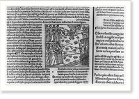 Dante Alighieri, 1265-1321 - illus. from Divine Comedy: Dante & Virgil on shores of purgatory, Historic Print