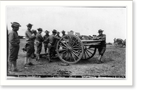 U.S. Army 1911 maneuvers in Texas: Battery D's 3-inch gun, Vintage Print