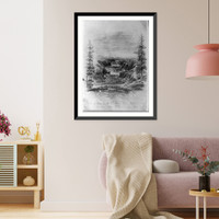Great Falls of the Spokane River, W.T. 30 miles below the Cour D'Alene Lake, Vintage Print