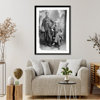 Historic Framed Print, Owen Wister and Henry G. Chapman on a walking trip through the Berkshires in 1880 - probably, so says Owen Wister,  17-7/8" x 21-7/8"