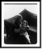 Christian Bedouin Madonna - Mother and swaddled baby at a tent home Classic, Historic Reproduction