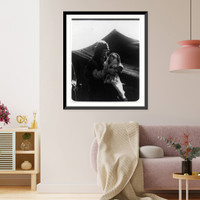 Christian Bedouin Madonna - Mother and swaddled baby at a tent home Classic, Historic Reproduction