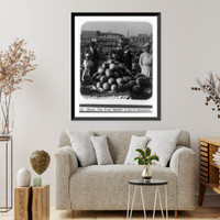 Historic Framed Print, Mosul, [Iraq]; The fruit market - A pile of watermelons,  17-7/8" x 21-7/8"