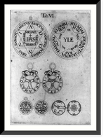Historic Framed Print, [8 amulets in different languages],  17-7/8" x 21-7/8"