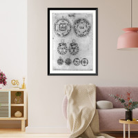 Historic Framed Print, [8 amulets in different languages],  17-7/8" x 21-7/8"