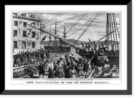 Historic Framed Print, Destruction of tea at Boston Harbor,  17-7/8" x 21-7/8"