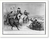 Historic Framed Print, Washington crossing the Delaware: on the evening of Dec 25th. 1776, previous to the battle of Trenton,  17-7/8" x 21-7/8"