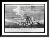 Historic Framed Print, A perspective view of the loss of the U.S. frigate Philadelphia in which is represented her relative position to the Tripolitan gunboats ...,  17-7/8" x 21-7/8"