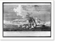 Historic Framed Print, A perspective view of the loss of the U.S. frigate Philadelphia in which is represented her relative position to the Tripolitan gunboats ...,  17-7/8" x 21-7/8"