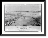 Historic Framed Print, Birds-eye view of the camp of the army of occupation, commanded by Genl. Taylor, near Corpus Christi, Texas, (from the North) Oct. 1845.D.P. Whiting, Capt. 7th Inf. del. ; on stone by C. Parsons.,  17-7/8" x 21-7/8"