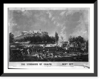 The storming of Chapultepec Sept. 13th 1847.drawn on stone, printed in colours. by Sarony & Major ; from a painting by Walker in the possesion of Capt. Roberts, U.S.A. Vintage Wall Art Print
