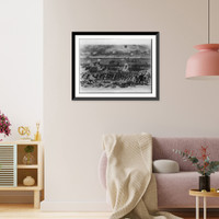 Historic Framed Print, Gallant Charge of Humphrey's Division at the Battle of Fredericksburg,  17-7/8" x 21-7/8"
