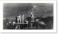 Historic Framed Print, Night signalling,  17-7/8" x 21-7/8"