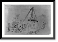 Antique Scenic Print - Negroes mounting Cannon in the works, 1861
