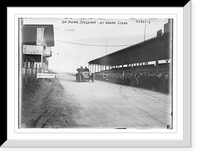 Historic Framed Print, On motor speedway - at grand stand,  17-7/8" x 21-7/8"