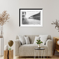Historic Framed Print, On motor speedway - at grand stand,  17-7/8" x 21-7/8"