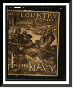 Help your country stop this. Enlist in the Navy. Auto-lithograph by Frank Brangwyn A.R.A, Antique Print