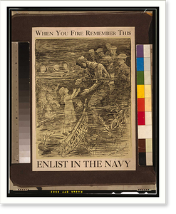 When you fire remember this - Enlist in the Navy. W. A. Rogers, Antique Wall Art