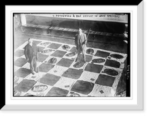 Historic Framed Print, C. Mathewson and Ben Scully in lawn checkers,  17-7/8" x 21-7/8"